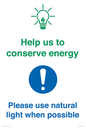 CC10777: Help us to conserve energy - Please use natural light when possible