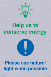 CC10777: Help us to conserve energy - Please use natural light when possible