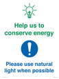 CC10777: Help us to conserve energy - Please use natural light when possible
