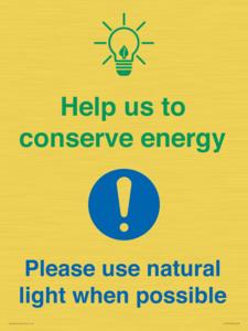 CC10777: Help us to conserve energy - Please use natural light when possible