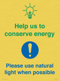 CC10777: Help us to conserve energy - Please use natural light when possible
