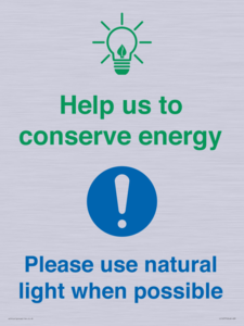 CC10777: Help us to conserve energy - Please use natural light when possible