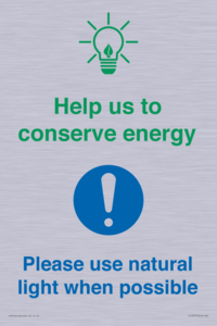 CC10777: Help us to conserve energy - Please use natural light when possible