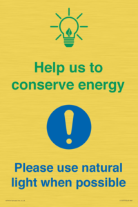 CC10777: Help us to conserve energy - Please use natural light when possible