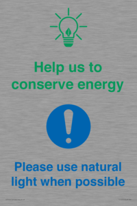 CC10777: Help us to conserve energy - Please use natural light when possible