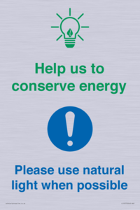 CC10777: Help us to conserve energy - Please use natural light when possible