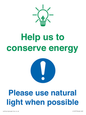 CC10777: Help us to conserve energy - Please use natural light when possible