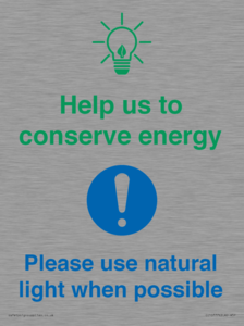 CC10777: Help us to conserve energy - Please use natural light when possible