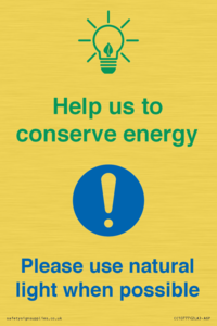 CC10777: Help us to conserve energy - Please use natural light when possible