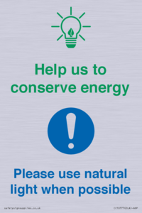 CC10777: Help us to conserve energy - Please use natural light when possible