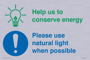 CC10777: Help us to conserve energy - Please use natural light when possible