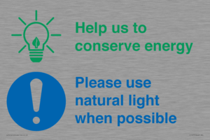 CC10777: Help us to conserve energy - Please use natural light when possible