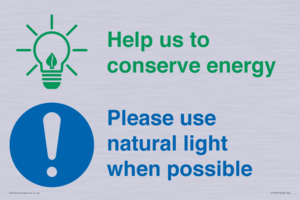 CC10777: Help us to conserve energy - Please use natural light when possible