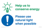 CC10777: Help us to conserve energy - Please use natural light when possible