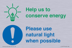 CC10777: Help us to conserve energy - Please use natural light when possible