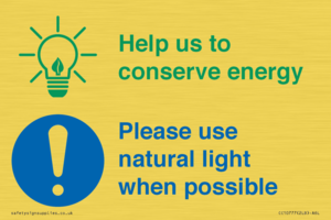 CC10777: Help us to conserve energy - Please use natural light when possible