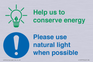 CC10777: Help us to conserve energy - Please use natural light when possible