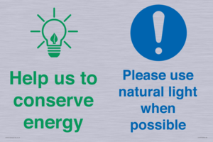 CC10777: Help us to conserve energy - Please use natural light when possible