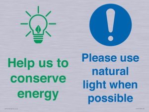 CC10777: Help us to conserve energy - Please use natural light when possible