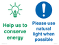 CC10777: Help us to conserve energy - Please use natural light when possible