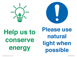 CC10777: Help us to conserve energy - Please use natural light when possible