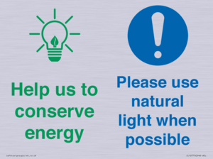 CC10777: Help us to conserve energy - Please use natural light when possible
