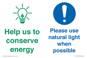 CC10777: Help us to conserve energy - Please use natural light when possible