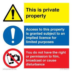 CC11011: This is private property - No implied license - You do not have the right to film