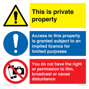 CC11011: This is private property - No implied license - You do not have the right to film