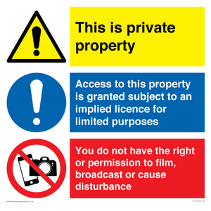 CC11011: This is private property - No implied license - You do not have the right to film