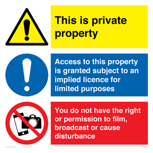 CC11011: This is private property - No implied license - You do not have the right to film