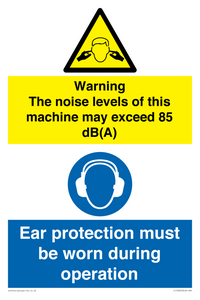 CC13226: Warning The noise levels of this machine may exceed 85 db(A) Ear Protection must be word during operation