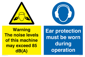 CC13226: Warning The noise levels of this machine may exceed 85 db(A) Ear Protection must be word during operation