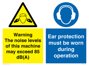 CC13226: Warning The noise levels of this machine may exceed 85 db(A) Ear Protection must be word during operation