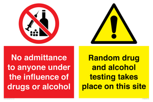 CC13426: No admittance under the influence / random drug and alcohol testing