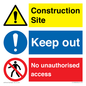 CC14926: Construction site keep out no unauthorised access