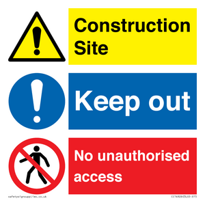 CC14926: Construction site keep out no unauthorised access