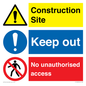 CC14926: Construction site keep out no unauthorised access