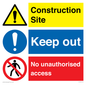 CC14926: Construction site keep out no unauthorised access