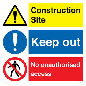 CC14926: Construction site keep out no unauthorised access