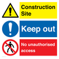 CC14926: Construction site keep out no unauthorised access