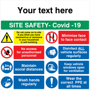 CC6016: Custom Site Safety Board - Covid-19