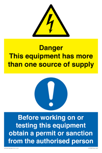 CE13087: Danger this equipment has more than one source of supply