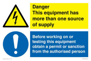 CE13087: Danger this equipment has more than one source of supply