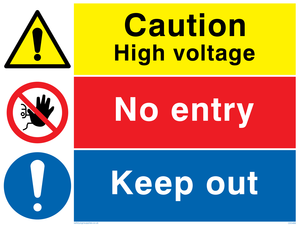 CE5466: Caution high voltage, Keep out & No entry