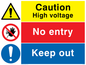 CE5466: Caution high voltage, Keep out & No entry