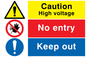 CE5466: Caution high voltage, Keep out & No entry