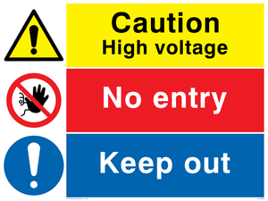 CE5466: Caution high voltage, Keep out & No entry
