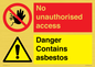 CH16273: No unauthorised access, asbestos present