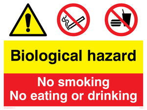 CH5465: Biological hazard & no smoking, eating or drinking